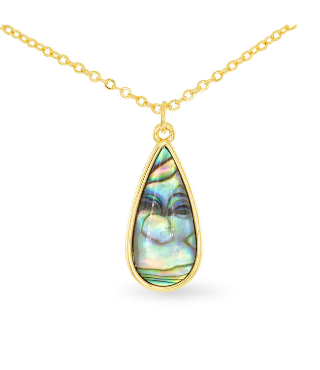 Amanda Blu Gold Abalone Blue Teardrop Necklace