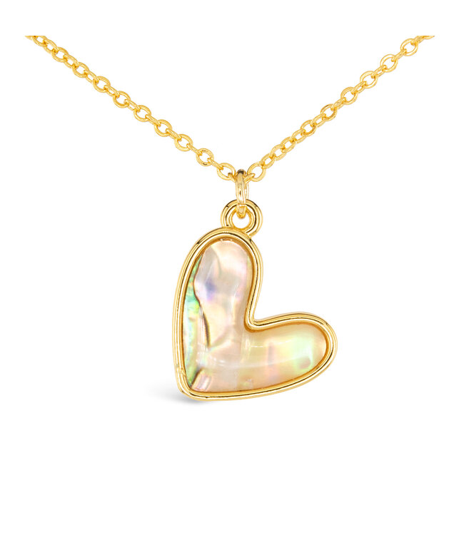 Amanda Blu Gold Abalone Tan Heart Necklace