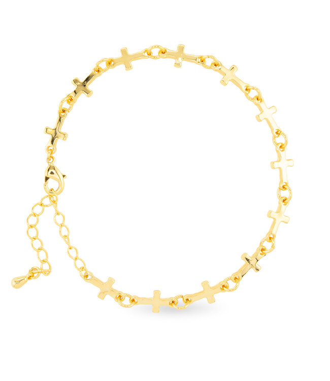 Amanda Blu Gold Cross Chain Bracelet