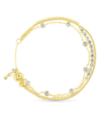 Amanda Blu Gold CZ &  Snake Chain Bracelet