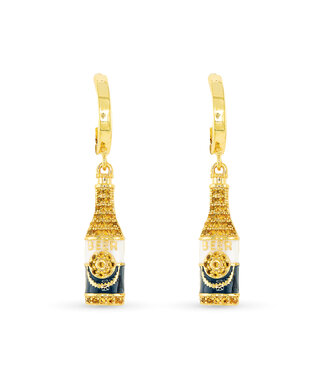 Amanda Blu Gold CZ Beer Bottle Earrings