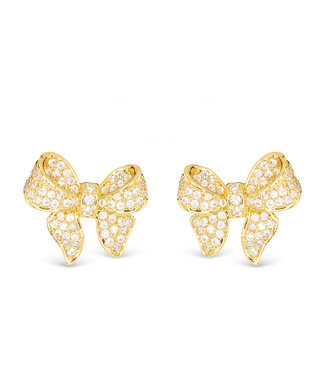Amanda Blu Gold CZ Bow Earrings