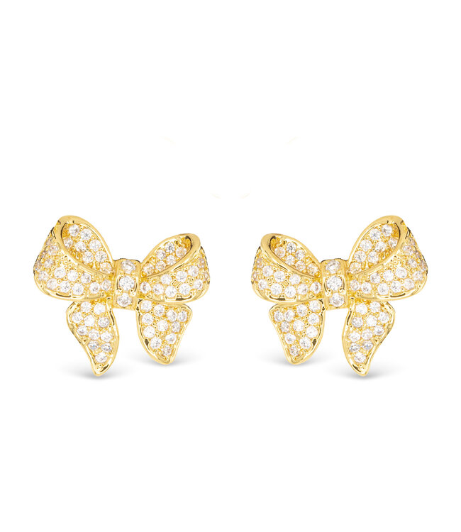 Amanda Blu Gold CZ Bow Earrings