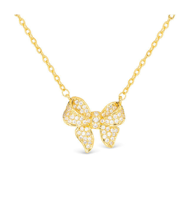 Amanda Blu Gold CZ Bow Necklace