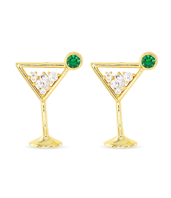 Amanda Blu Gold CZ Dirty Martini Earrings