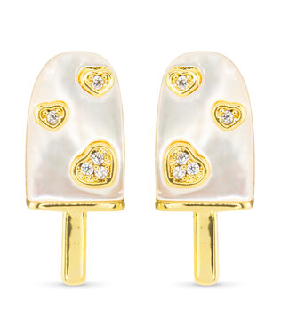 Amanda Blu Gold CZ Ice Cream Bar Earrings