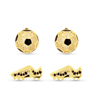Amanda Blu Gold CZ Soccer Earrings Duo