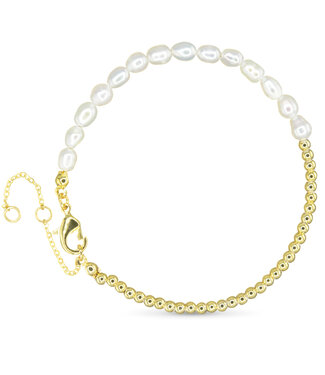Amanda Blu Gold Pearl  and Chain Bracelet