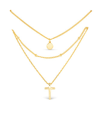 Amanda Blu Gold Tri Layer Cross Necklace