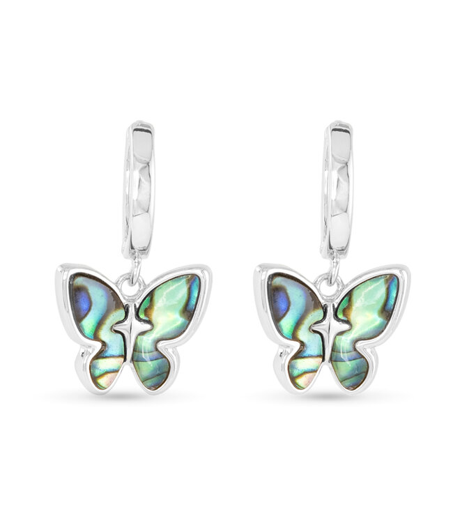 Amanda Blu Silver Abalone Blue Butterfly Earring