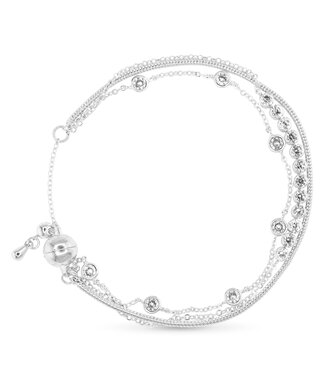 Amanda Blu Silver CZ & Snake Chain Bracelet