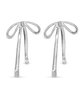 Amanda Blu Silver Long Bow Earrings
