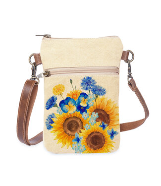 Cottn Curls Sunflowers Cellphone Sling