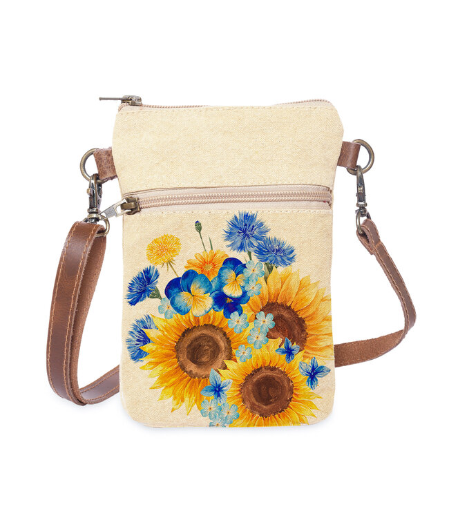 Cottn Curls Sunflowers Cellphone Sling