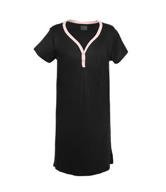 Amanda Blu Black Pink Henley Night Dress