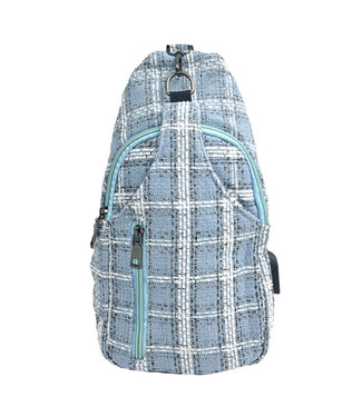 Calla Products LLC Sonoma Antitheft Daypack Small Lt Blue Silver Tweed