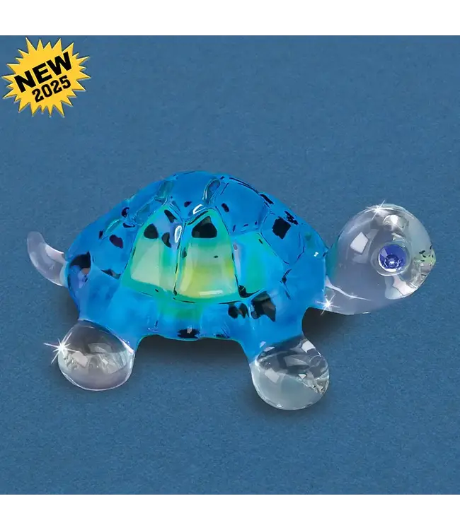 Glass Baron Turtle Caribbean Blue Large