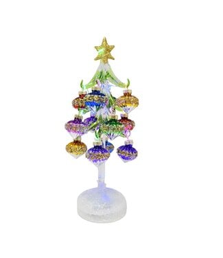 Gift Essentials 10" LED Tree Gold Glittered Ornament
