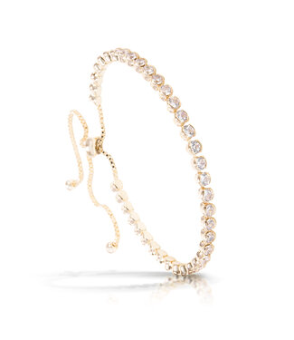 Amanda Blu Ice Blu Bezel Set Pull-Cord Bracelet - Gold
