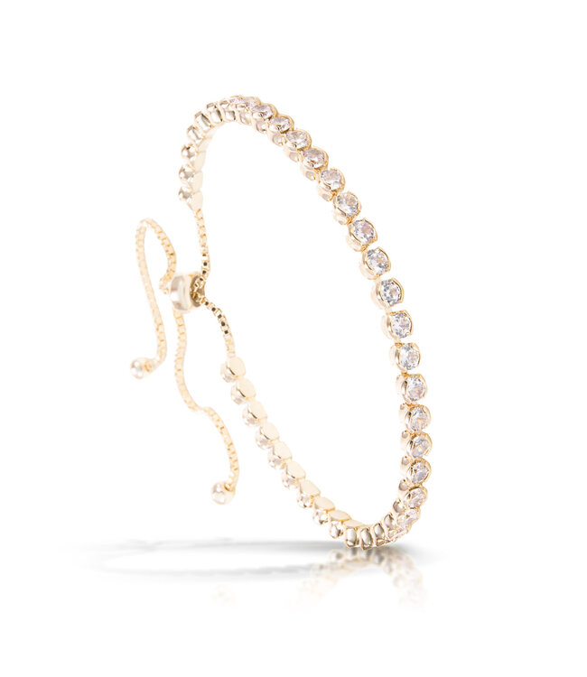 Amanda Blu Ice Blu Bezel Set Pull-Cord Bracelet - Gold