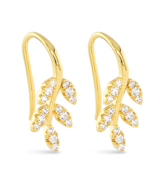 Amanda Blu Leaf Drop Earring - Gold