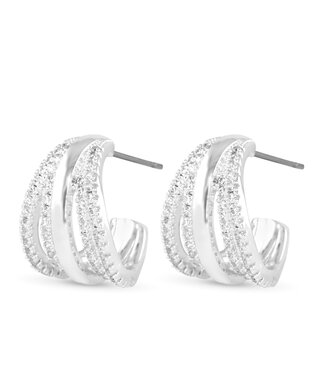 Amanda Blu Multi Row Hoop Earring - Silver