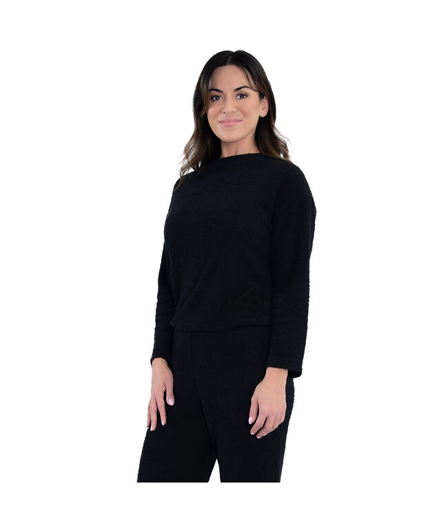 Amanda Blu Black Cozy Knit Long Sleeve Top