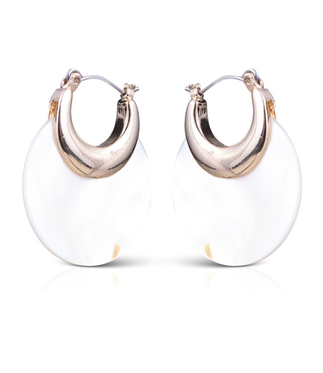 Amanda Blu Mother of Pearl Slice Earrings - Gold