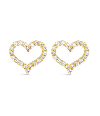 Amanda Blu Pave Heart Earring - Gold