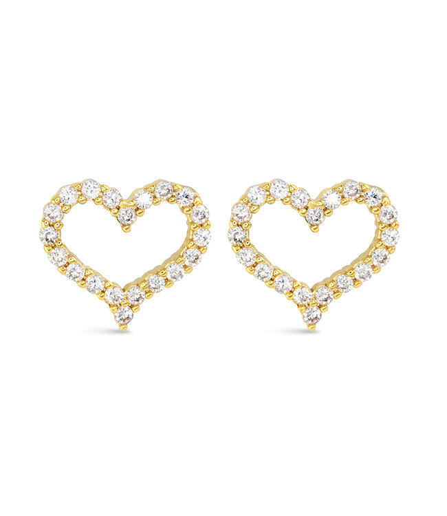 Amanda Blu Pave Heart Earring - Gold