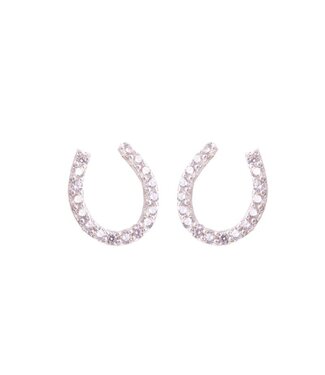 Amanda Blu Lucky Horseshoe Earrings - Silver