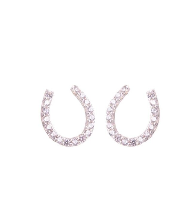 Amanda Blu Lucky Horseshoe Earrings - Silver