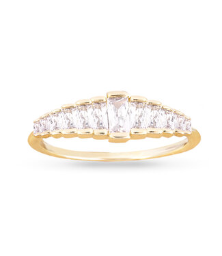 Amanda Blu Graduated Baguette Ring Size 9 Gold