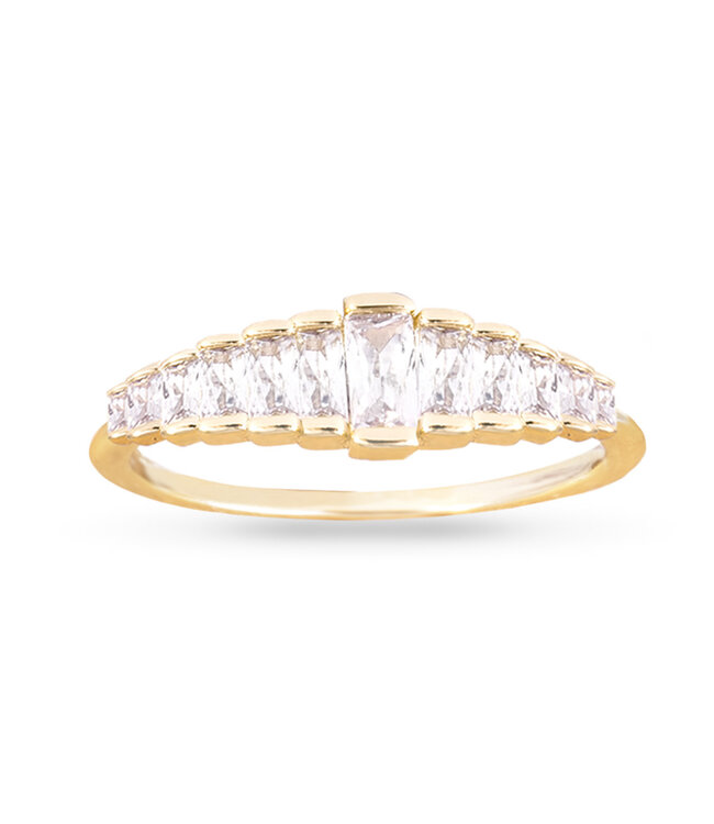 Amanda Blu Graduated Baguette Ring Size 8 Gold