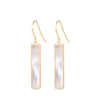 Amanda Blu MOP Bar Drop Earrings Gold