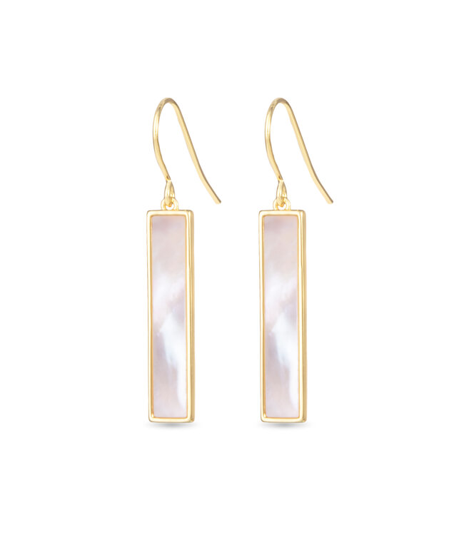 Amanda Blu MOP Bar Drop Earrings Gold