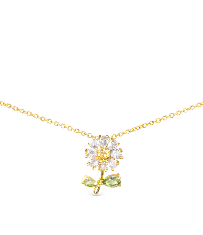 Amanda Blu CZ Daisy Necklace Gold