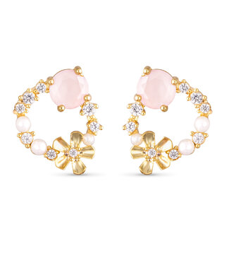 Amanda Blu Floral Flat Hoop Earring - Gold