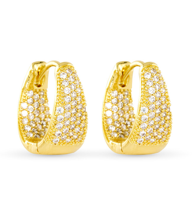 Amanda Blu Pave Hoop Earring Gold