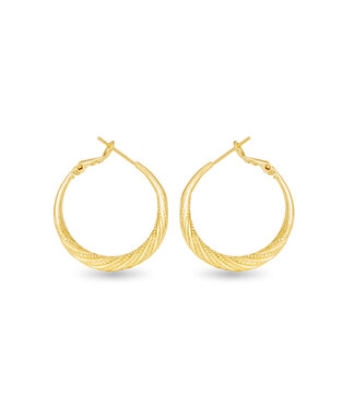 Amanda Blu Ivy Textured Twisted Hoop Gold