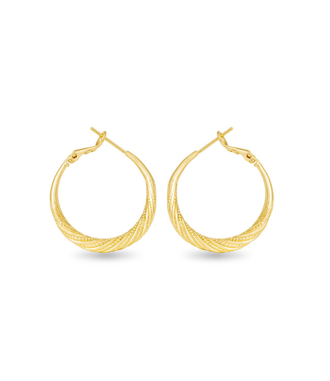 Amanda Blu Ivy Textured Twisted Hoop Gold