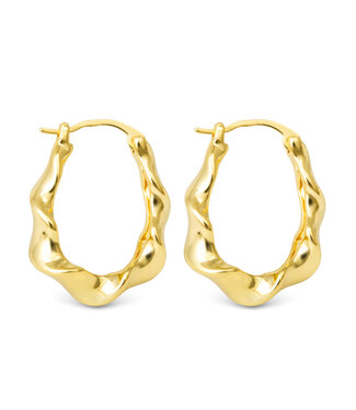 Amanda Blu Hailey Polished Twisted Oval Hoop Gold