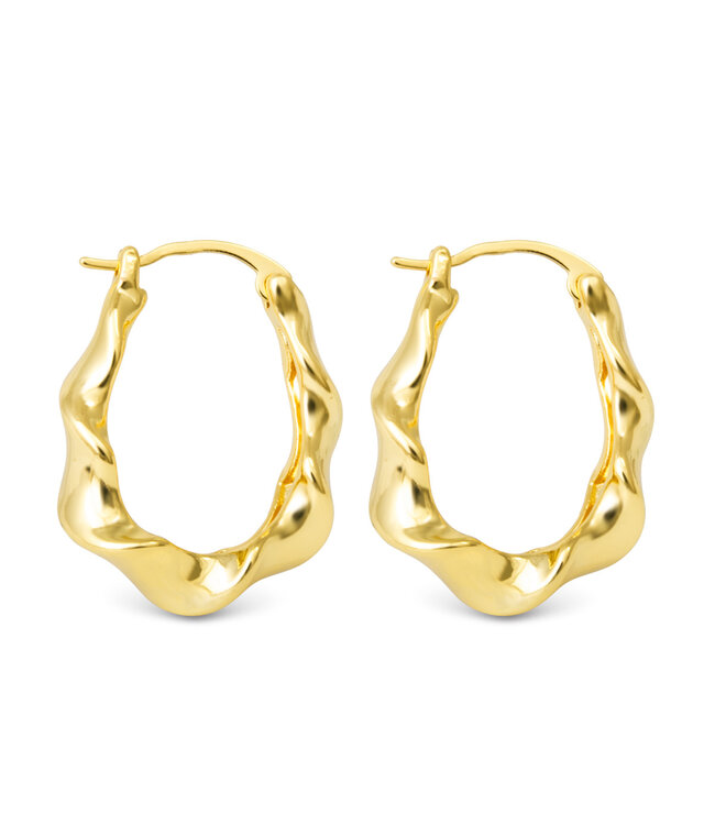 Amanda Blu Hailey Polished Twisted Oval Hoop Gold