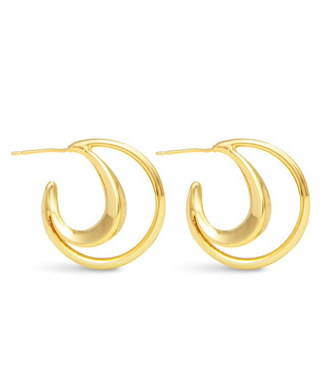 Amanda Blu Summer Polished Double Hoop Gold