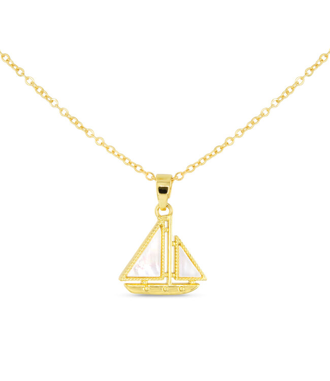Amanda Blu Gold MOP Sailboat Necklace