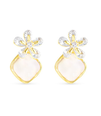 Amanda Blu MOP CZ Gold Earring