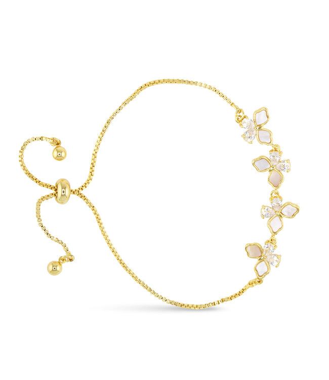 Amanda Blu Gold MOP/ CZ Butterfly Pull-Cord Bracelet