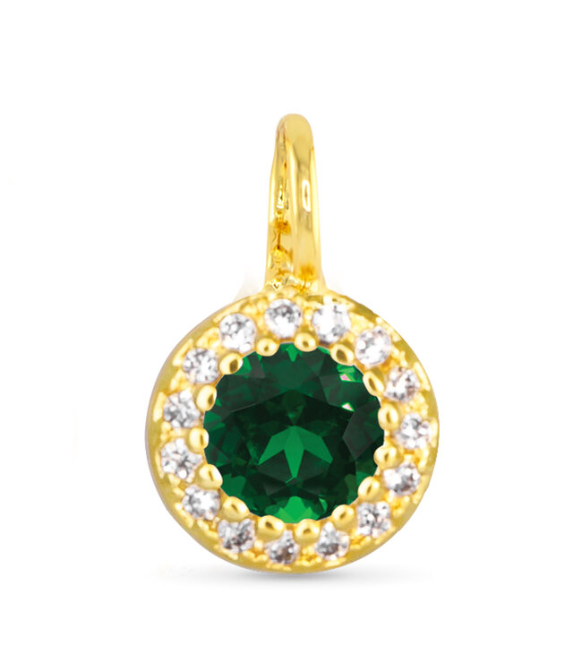 Amanda Blu Green CZ Halo Charm - Gold