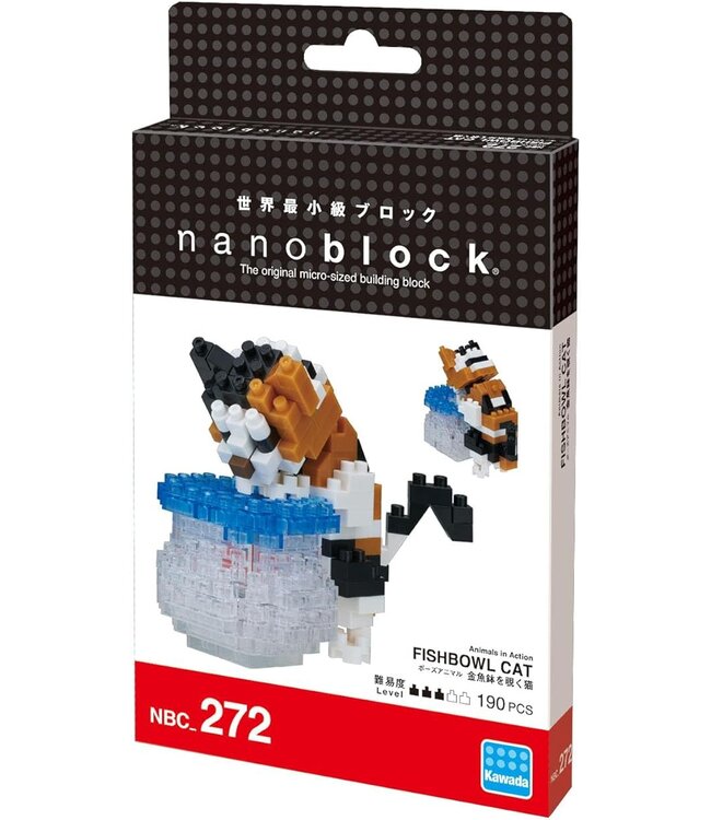 Bandai Namco Toys Fishbowl Cat Cats Nanoblock Collection Series