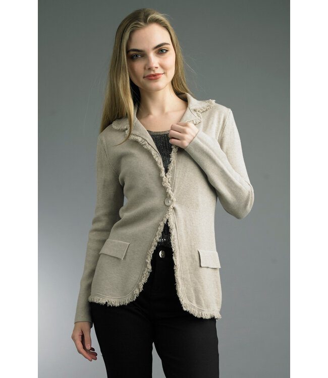 Tempo Paris One Button Knit Jacket
